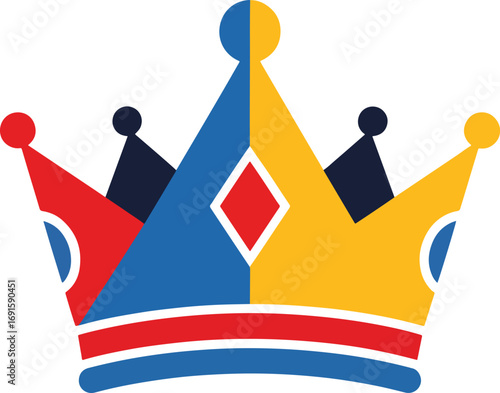 Vibrant, modern crown icon symbolizing royalty, leadership, success, and prestige for branding and design projects