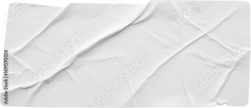 Blank white paper sticker label isolated on white background