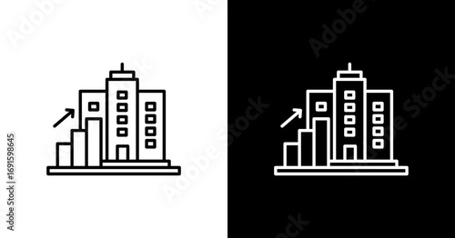Business Management White Icon Set Design