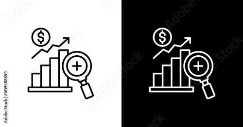 Profit Analysis White Icon Set Design