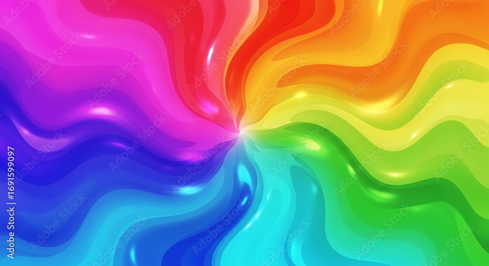 Obraz premium Colorful Swirling Rainbow Design.