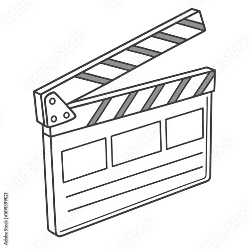 Clapperboard film production equipment for movie making and filmmaking industry.