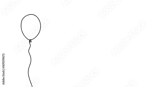 Wallpaper Mural single balloon drawing continuous line  Torontodigital.ca