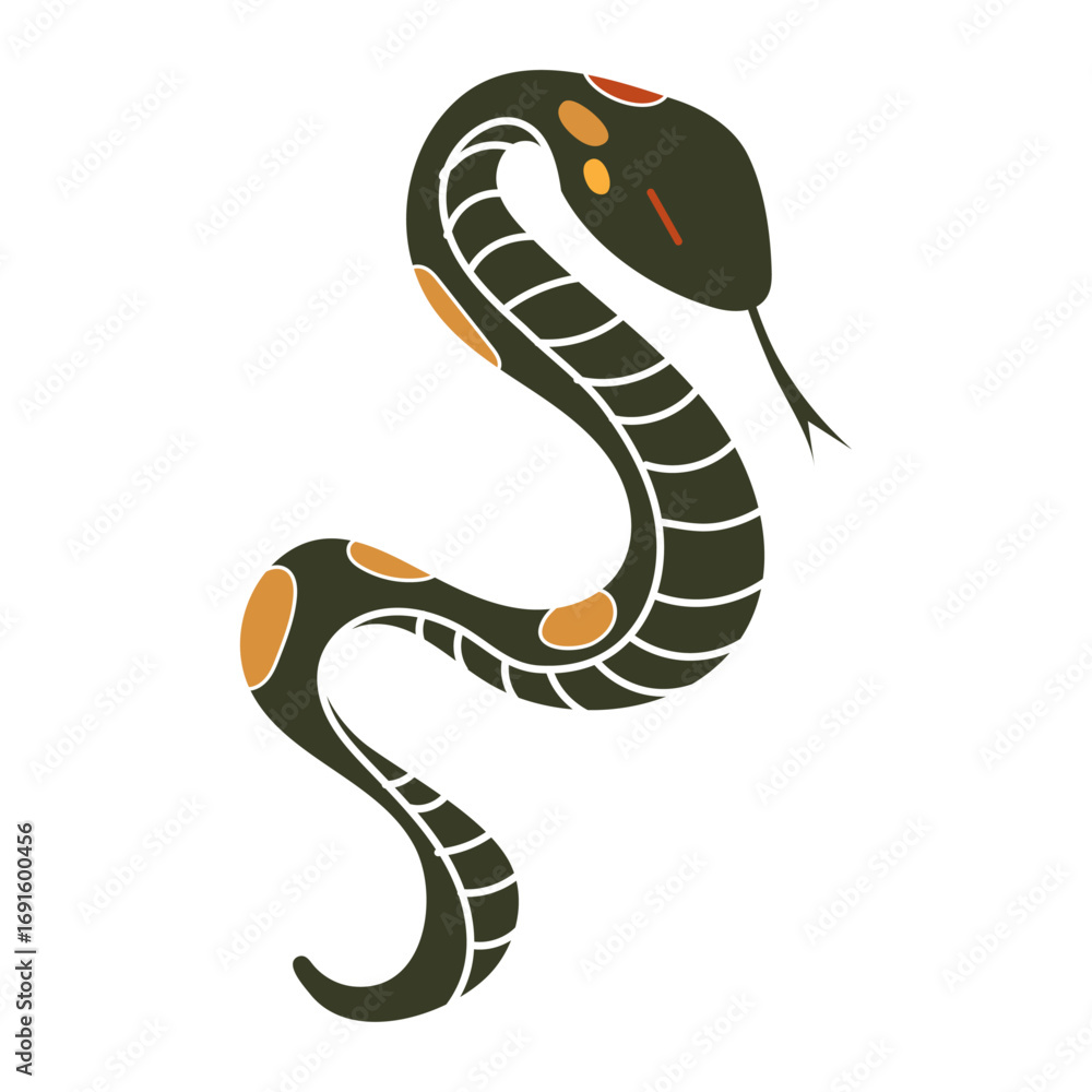 Fototapeta premium 可愛いヘビのキャラクター素材 / Cute Snake Character Material