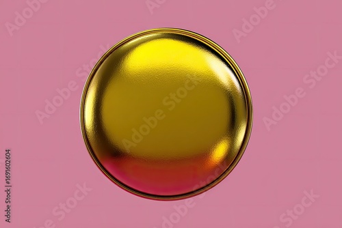 Gold circle on a pink background