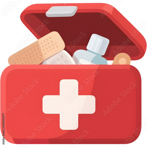 Open First Aid Kit Healthcare Supplies