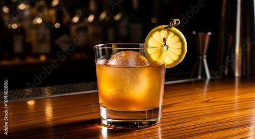 Golden Hour Old Fashioned Cocktail.
