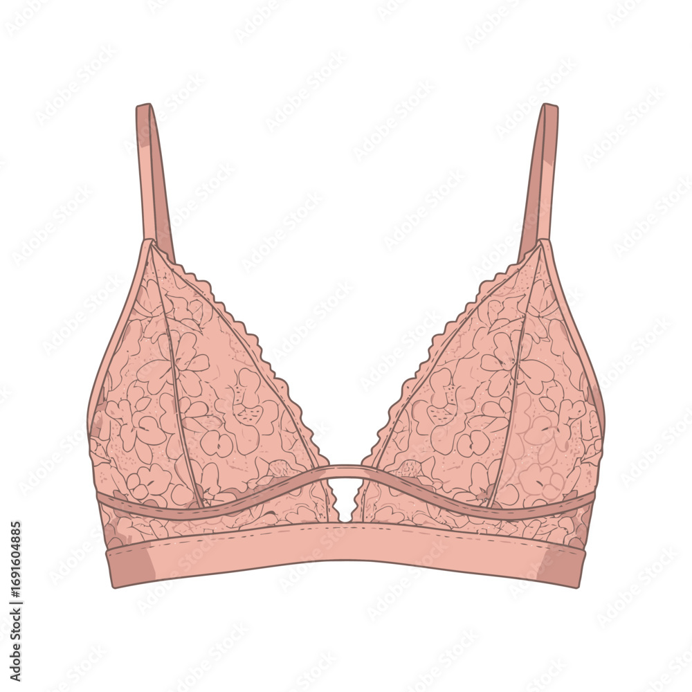 custom made wallpaper toronto digitalFloral Lace Triangle Bralette Lingerie Delicate Pink Adjustable Straps Comfortable Fit