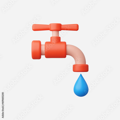 3d Realistic Save water icon vector Illustration