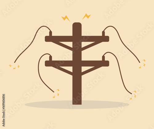 concept design of electricity pole icon disturbance