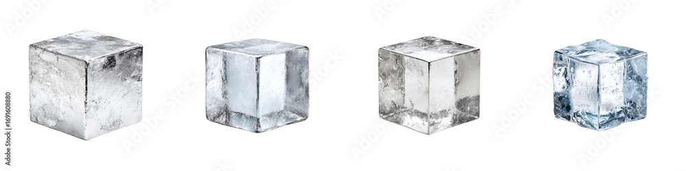 custom made wallpaper toronto digitalIce Cubes Isolated on White - Realistic Detail Set