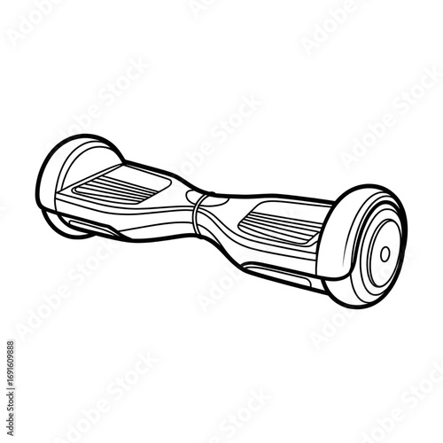 A hoverboard illustration vector style coloring page