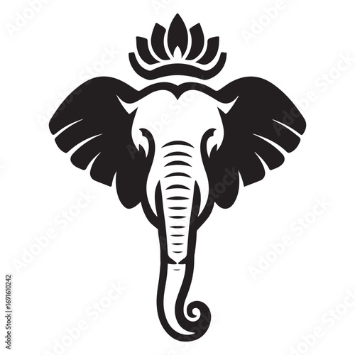 Wallpaper Mural Crowned Elephant Head Logo Vector Image Torontodigital.ca