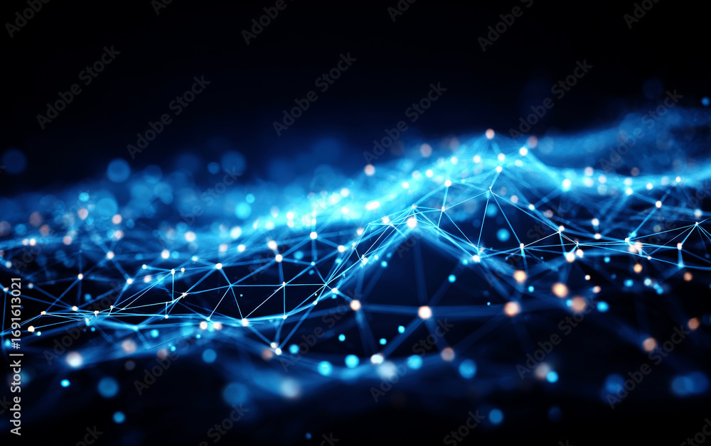 Obraz premium Abstract Network Connections Representing Digital Technology and Data Flow