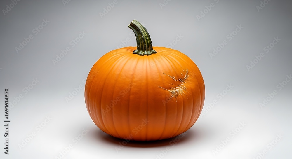 Obraz premium Vibrant Orange Pumpkin Isolated on White Background, Perfect for Autumn Celebrations and Seasonal Food Photography Projects