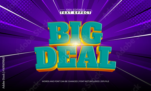 big deal editable text effect for discount