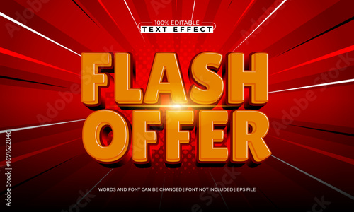 flash offer editable text effect for discount