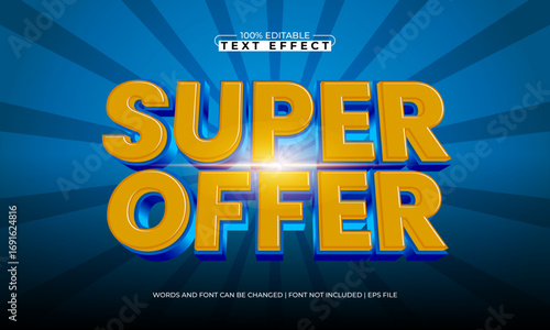 super offer editable text effect for discount