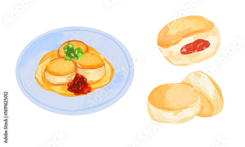 Watercolor Kroppkaka Elements