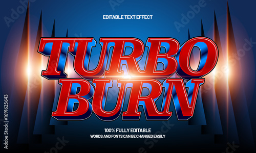 turbo burn editable text effect for speed