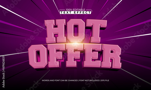 hot offer editable text effect for discount