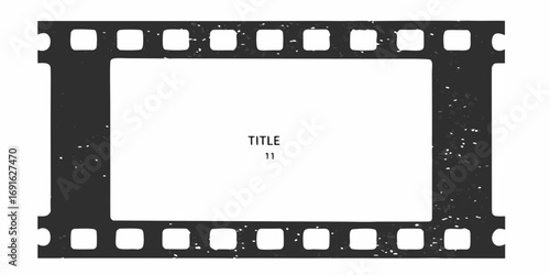 Vintage film strip frame with copy space for title and number on white background