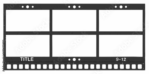 Blank storyboard template with six empty frames for film or comic book creation