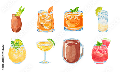 Watercolor Mexican Drink Collection 01