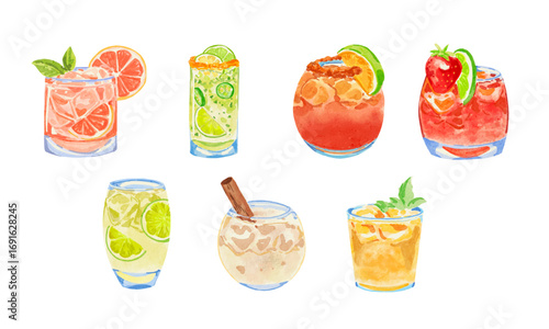 Watercolor Mexican Drink Collection 01