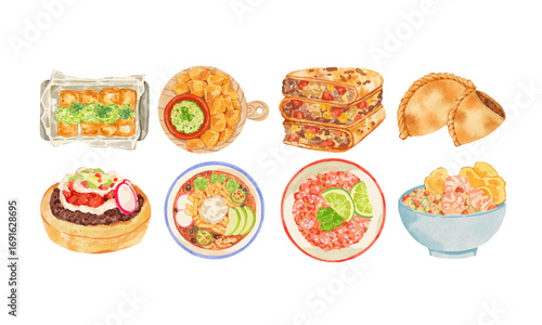 Watercolor Mexican Food Collection 01