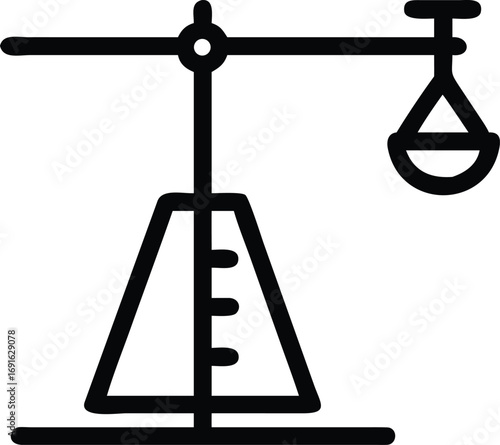 Simple line art illustration of weighing balance scale with measuring indicators