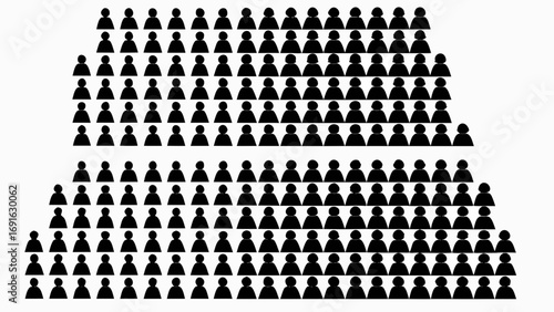 Diverse crowd silhouettes representing audience, community, and gathering for events or presentations