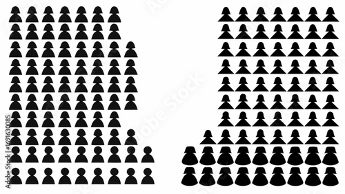 Diverse group representations and crowd formations for abstract concepts and data visualization