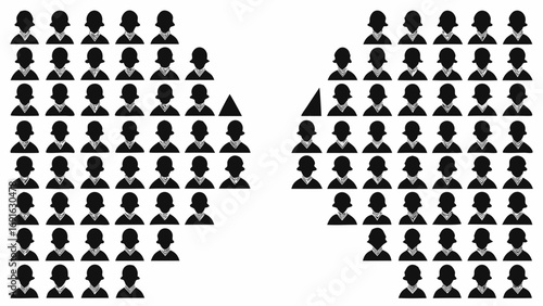 Diverse group silhouettes illustrating audience segmentation and data visualization for strategic planning