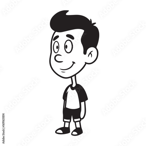 Handsome Man Black and White Illustration Vector Image Male Portrait Fashion Sketch Line Art Design	
