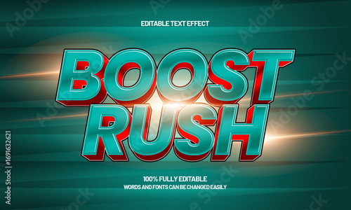 boost rush editable text effect for speed