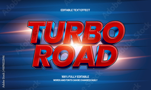 turbo road editable text effect for speed
