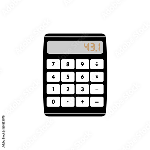 simple calculator black and white design