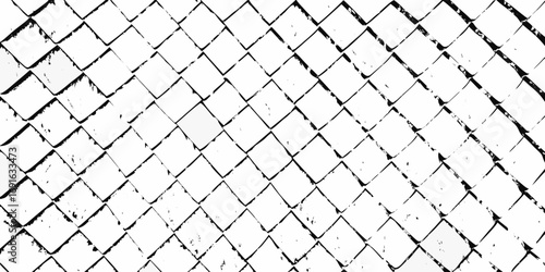 Abstract black and white textured background of a chain link fence pattern