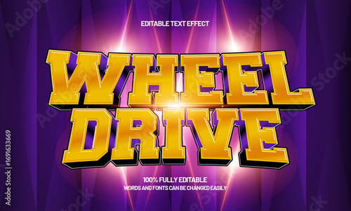 wheel drive editable text effect for speed