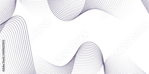 A clean white background with flowing wave patterns created by dotted lines, forming a modern abstract design. The curved grid-like dots shift in density, creating a sense of motion and depth, perfect