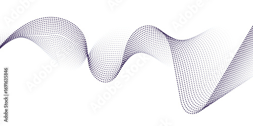 A clean white background with flowing wave patterns created by dotted lines, forming a modern abstract design. The curved grid-like dots shift in density, creating a sense of motion and depth, perfect