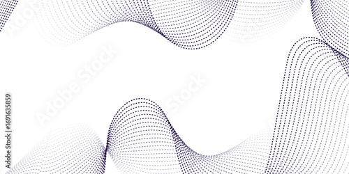A clean white background with flowing wave patterns created by dotted lines, forming a modern abstract design. The curved grid-like dots shift in density, creating a sense of motion and depth, perfect