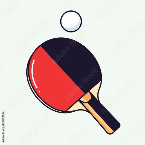 Vector design of a table tennis paddle with ball