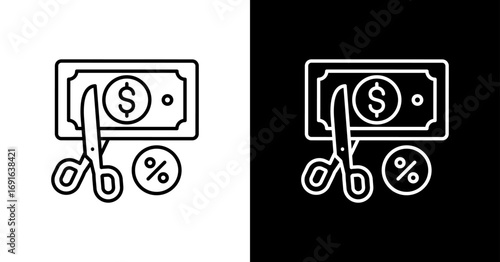 Tax Deductionwhite Icon Set Design