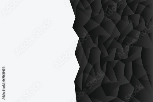 Abstract polygon backgound black monochrome geometric pattern vector illustration template wallpaper backdrop web banner poster