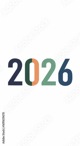 The year 2026 is displayed with a modern, colorful design.