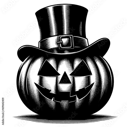 Halloween pumpkin. Vector illustration isolated on a white background