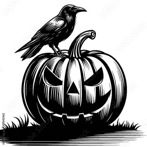 Halloween pumpkin. Vector illustration isolated on a white background