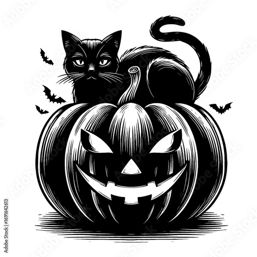 Halloween pumpkin. Vector illustration isolated on a white background